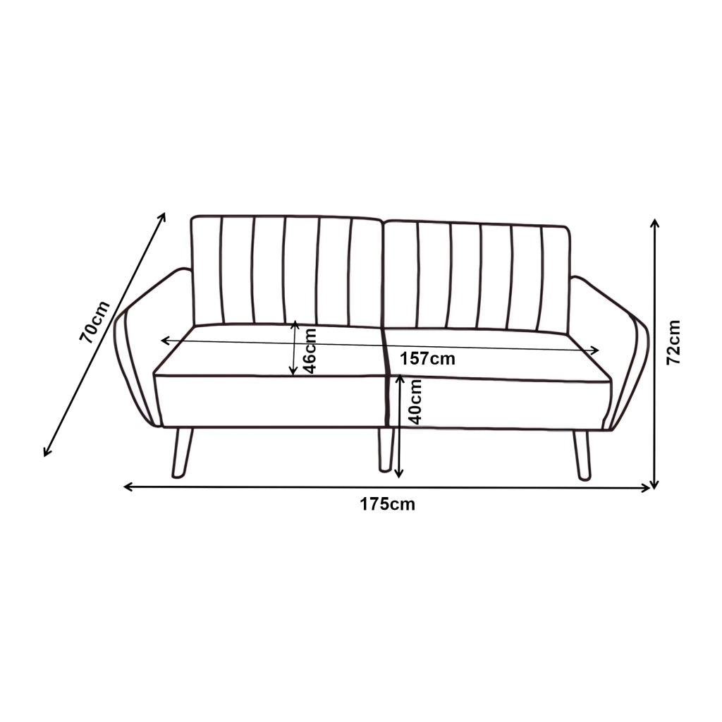 Divano Letto Malå Reclinabile con Zona di Riposo 89x157 cm - Grigio [en.casa]