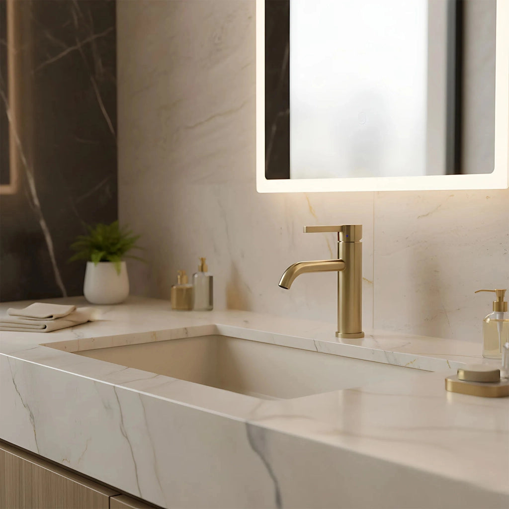 Rubinetto Da Lavabo Rea Foster Nickel Gold Low