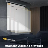 Schermo per Proiettore 120" Formato 1:1, Angolo di 160° e Montaggio a Soffitto o Parete