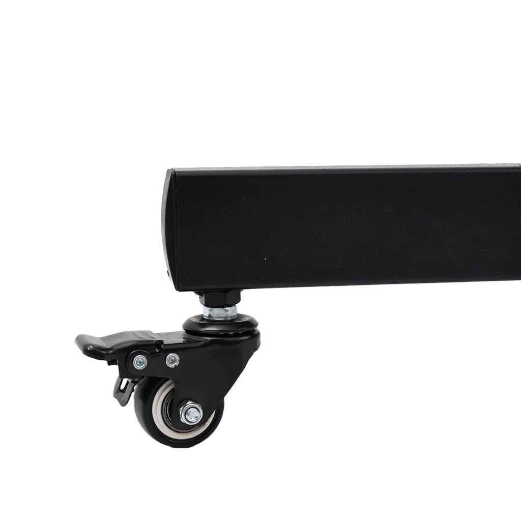 Supporto TV con rotelle per schermi da 32 a 70 pollici altezza regolabile 78 x 56 x 159 cm funzione di inclinazione stile moderno acciaio nero 02_0047639