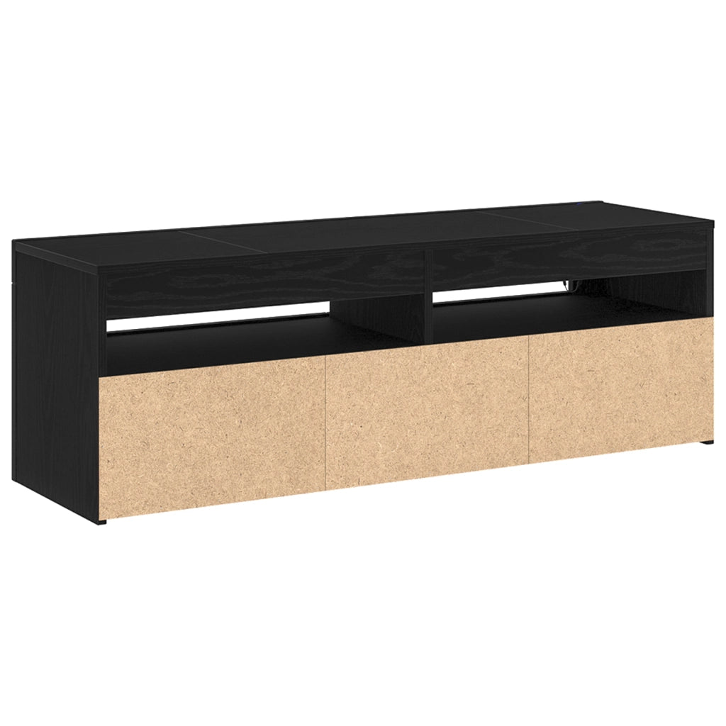 Mobile TV  con LED Rovere Nero 120x35x40 cm Legno ingegnerizzato