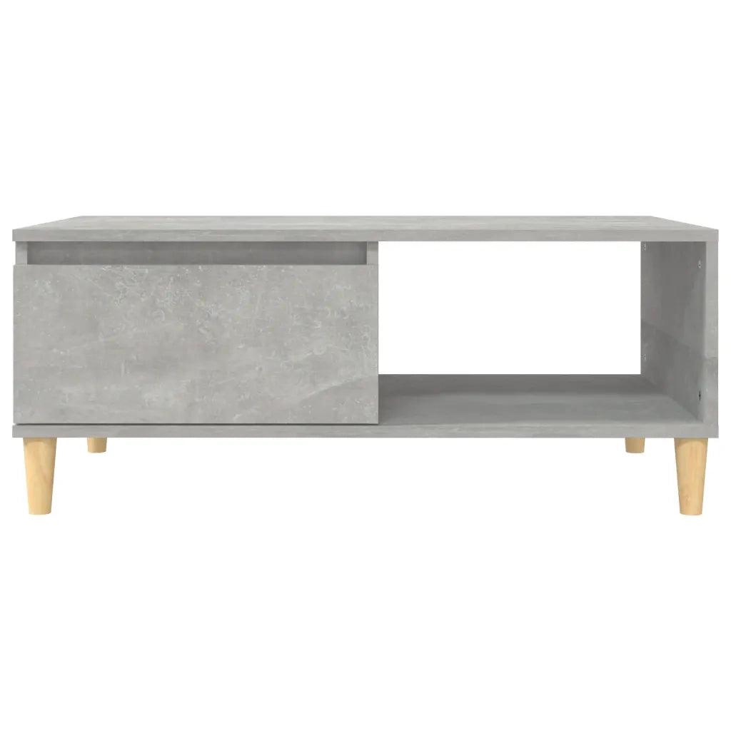 Tavolino Salotto Grigio Cemento 90x50x36,5 cm Legno Multistrato 821048