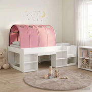 Letto alto per bambini con storage 3 pz Bianco e Rosa 3423596