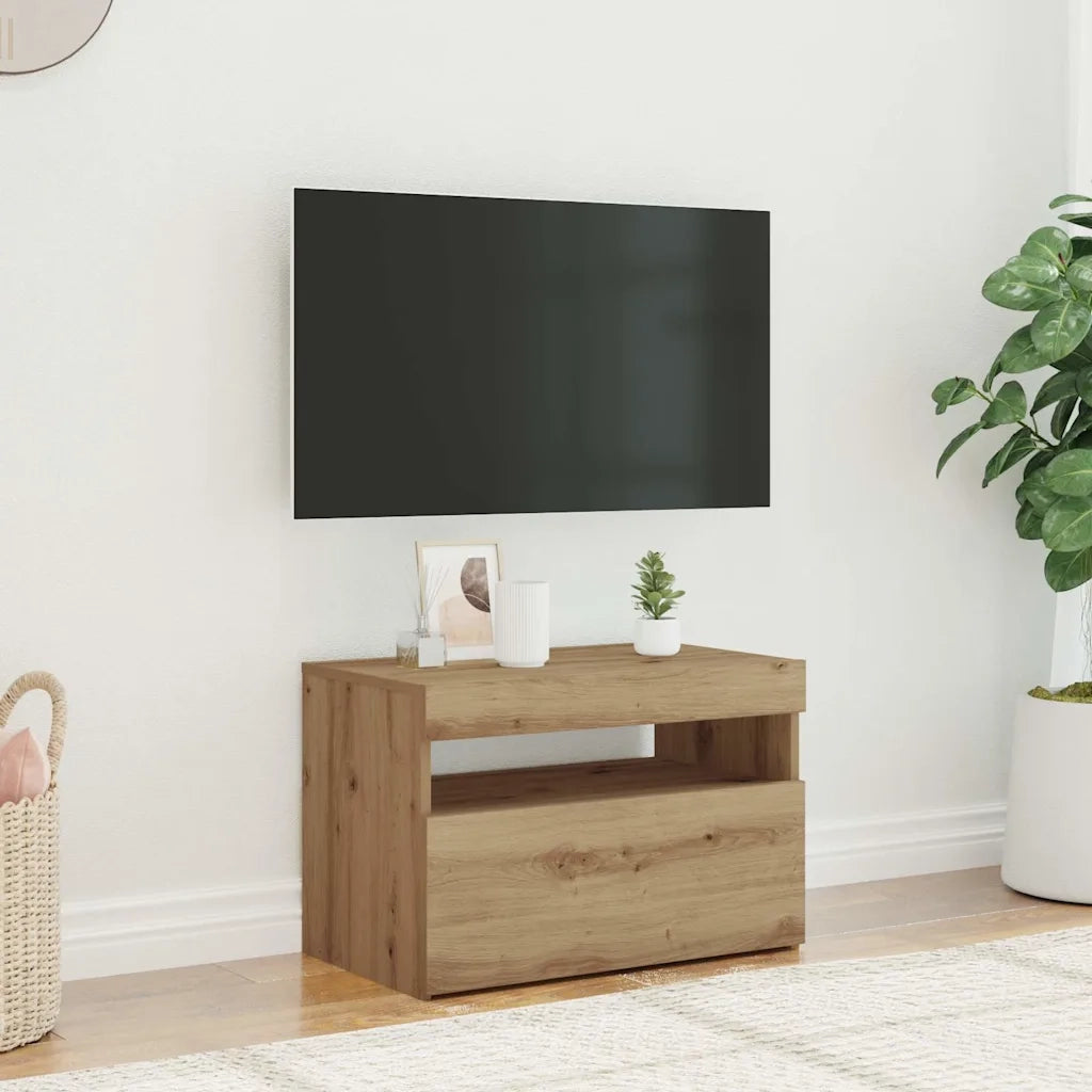 Mobile TV | Armadietto TV | Mobile Porta TV con LED Artigianale 60x35x40 cm Multistrato
