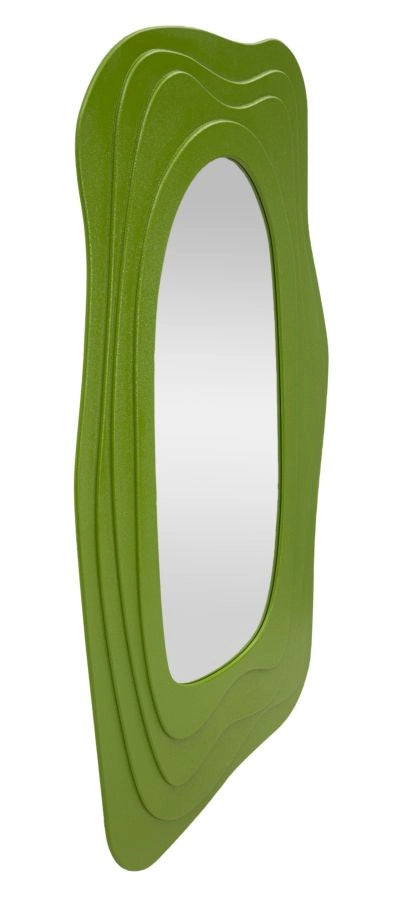 Specchio da Muro Dafne Verde 90x4x165 cm in MDF e Specchio Verde