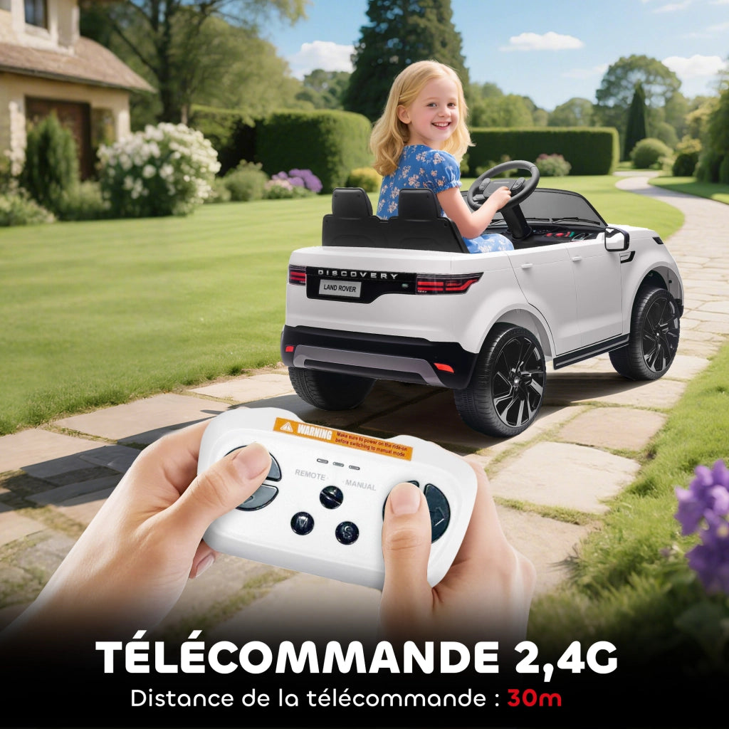 Auto elettrica per bambini Land Rover Discovery 12V telecomando 2.4G ¨C zephmum ¨C 105x68.5x58cm bianco