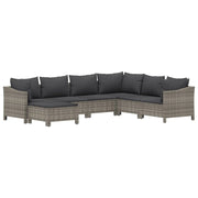 Set di mobili da giardino mobili da esterno 7 pezzi con cuscini resina intrecciata grigia 02_0017230