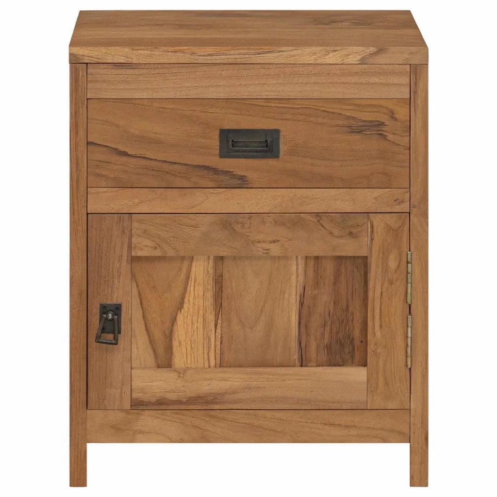 Comodino | Armadio da Notte | Mobiletto da notte in Legno Massello di Teak 40x30x50 cm
