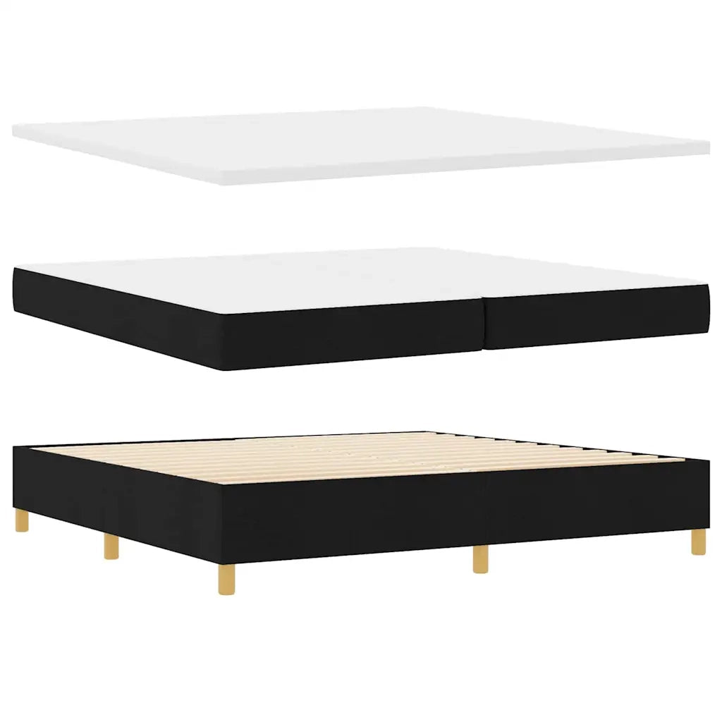 Letto a molle con materasso Nero 200 x 200 cm Tessuto 3341919