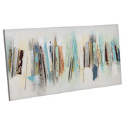 Quadro dipinto a mano con rilievo grigio 50x100x3h