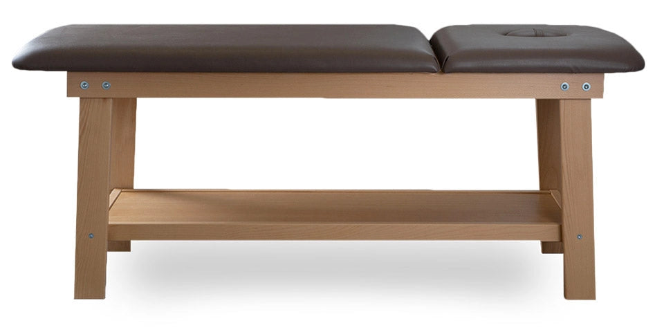 Lettino da Massaggio Fisioterapia Fisso 2 Sezioni 190x70x78cm Benotti Alinta Marrone