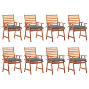 Sedie da Pranzo da Esterni con Cuscini 8 pz Massello di Acacia cod mxl 8593