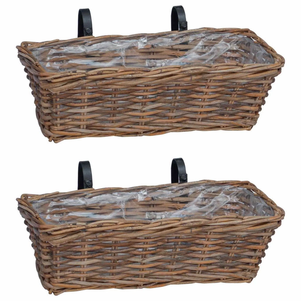 Cestino Appendibile per Piante 2 pcs Marrone 48 x 22 x 15 cm 42020968