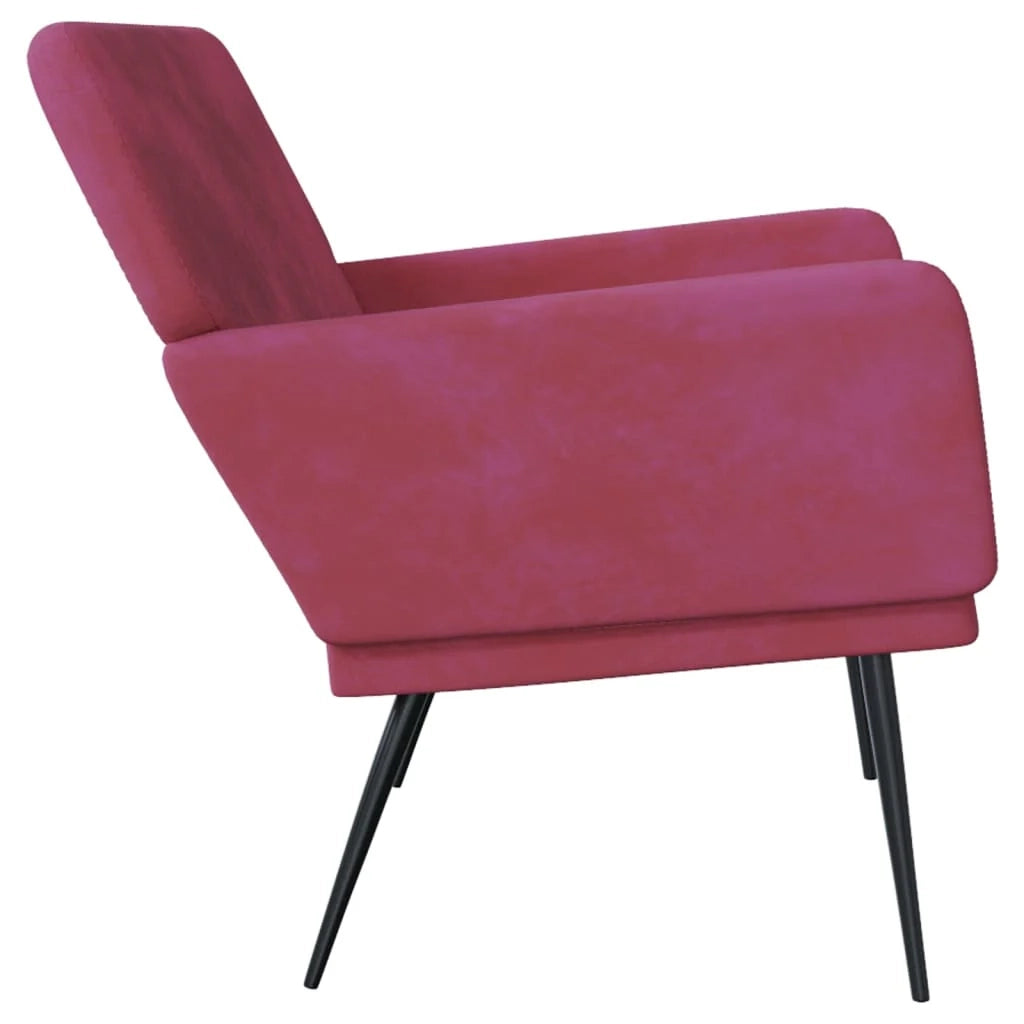 Panca/panca in velluto rosso bordeaux 108 x 79 x 79 cm 02_0010573