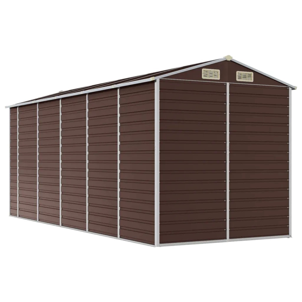 Casetta da giardino marrone 191x470x198 cm in acciaio zincato 3188268