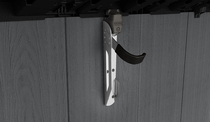 Porta Bicicletta Keter Gancio Universale Capacità 35 kg in Acciaio Grigio e Nero