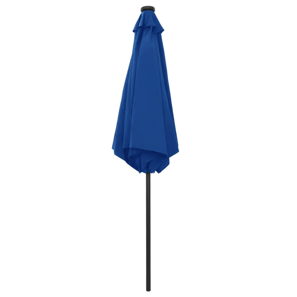 Ombrellone da esterno con LED e palo in alluminio 270 cm blu 02_0008076