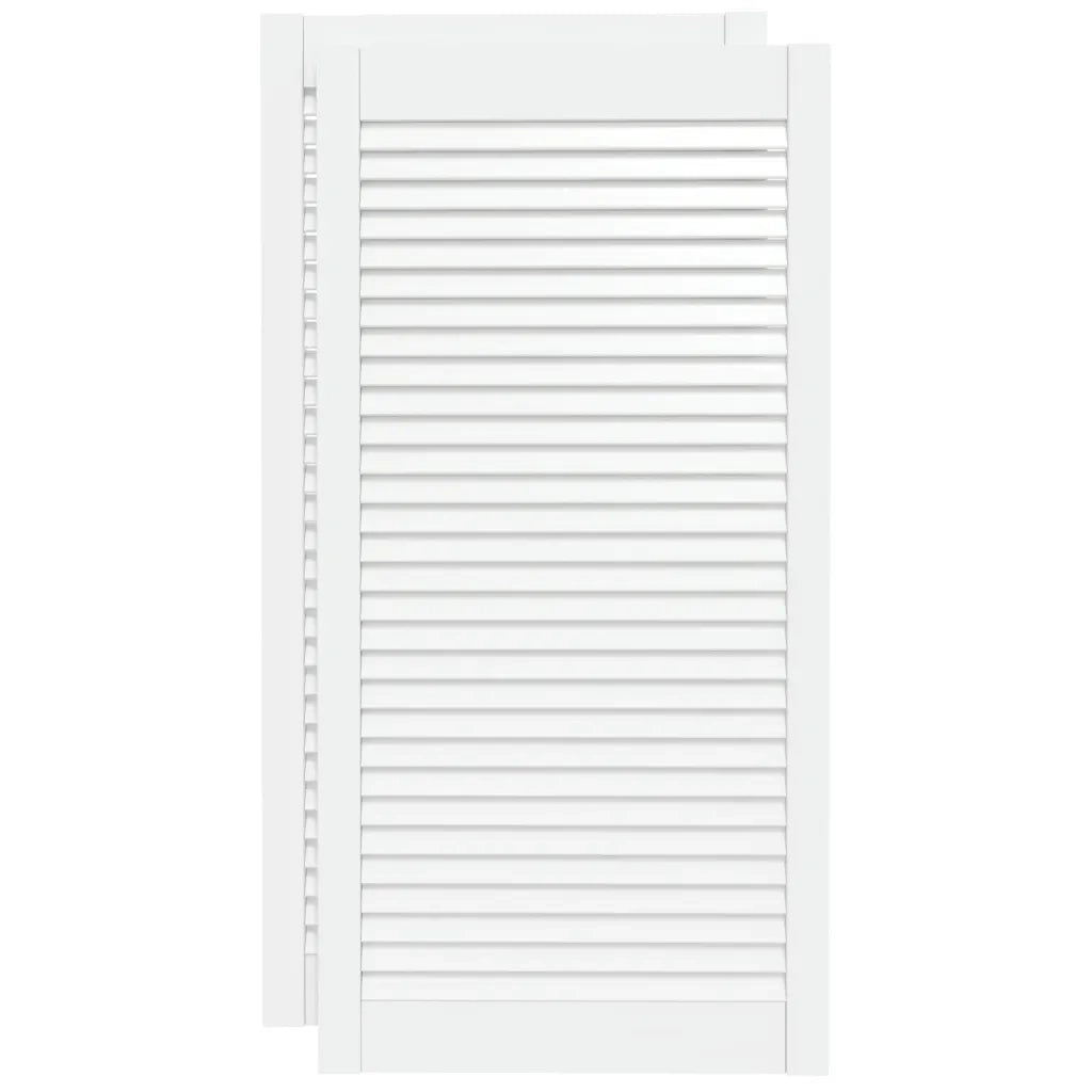 Ante a Lamelle 2 pz Bianche 99,3x49,4 cm in Legno di Pino 151173