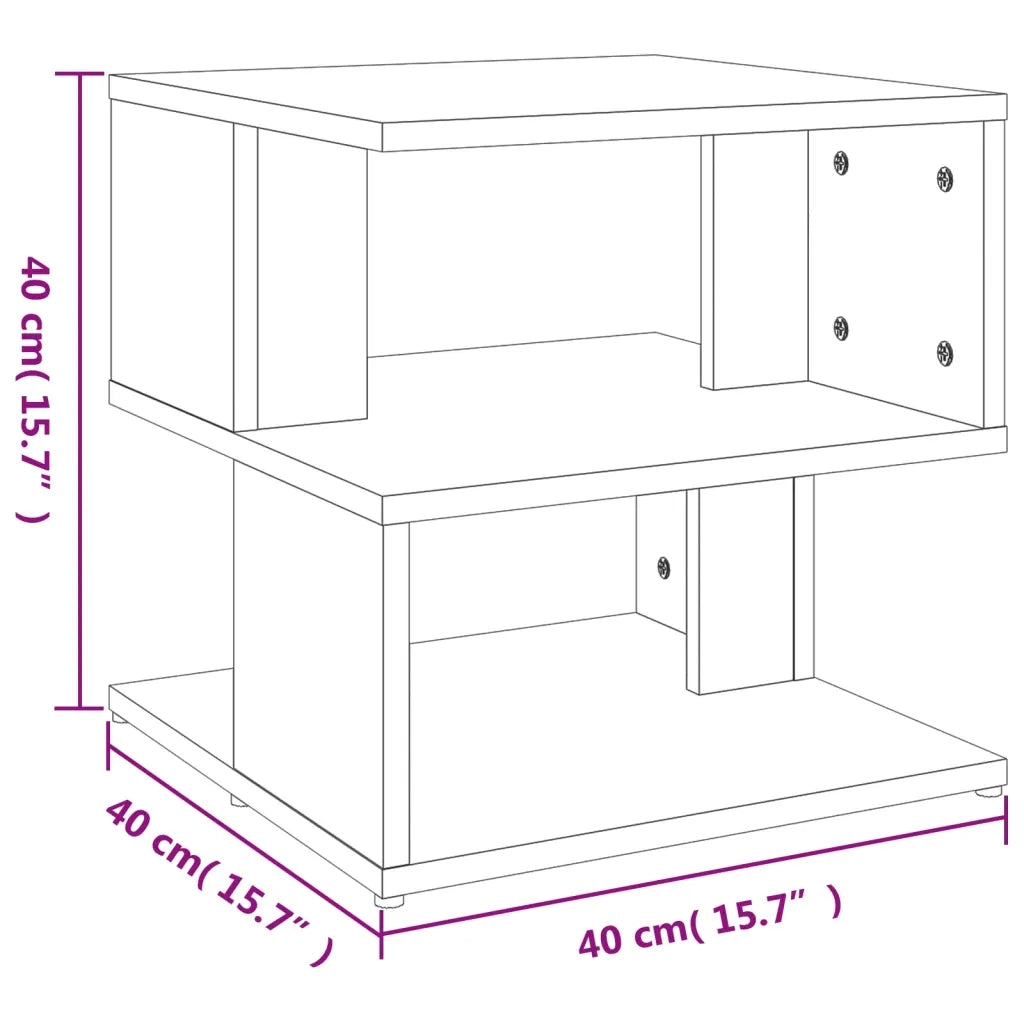 Tavolino Grigio Cemento 40x40x40 cm in Legno Multistrato 806296