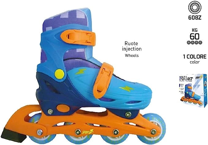 Pattini a rotelle in linea bambina donna Pattini in linea bambino bambina 4 ruote rotelle adulto (EASY ROLLER BLU 35-38)