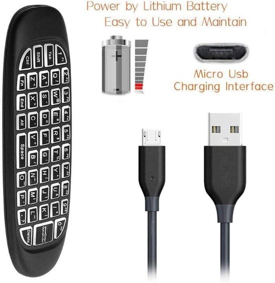Pulsante Wireless Universale per Mouse aeree 24 GHz compatibile con Linux, Windows, OS X, laptop e dispositivi Android con tastiera QWERTY.