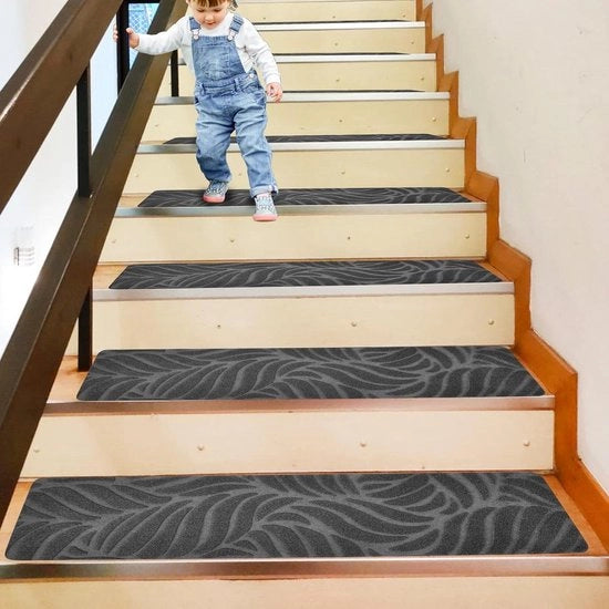 15 pezzi di tappeti di ingresso anti-slip - lacci 76 x 20 cm - autoadesivi - con superficie anti-slip in gomma - lavabile - tappeto di sicurezza per coprire il pavimento - per bambini e animali domestici