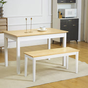 Panca a 2 posti in legno di pino, colore naturale, 102 x 36 x 45 cm, portata 220 kg