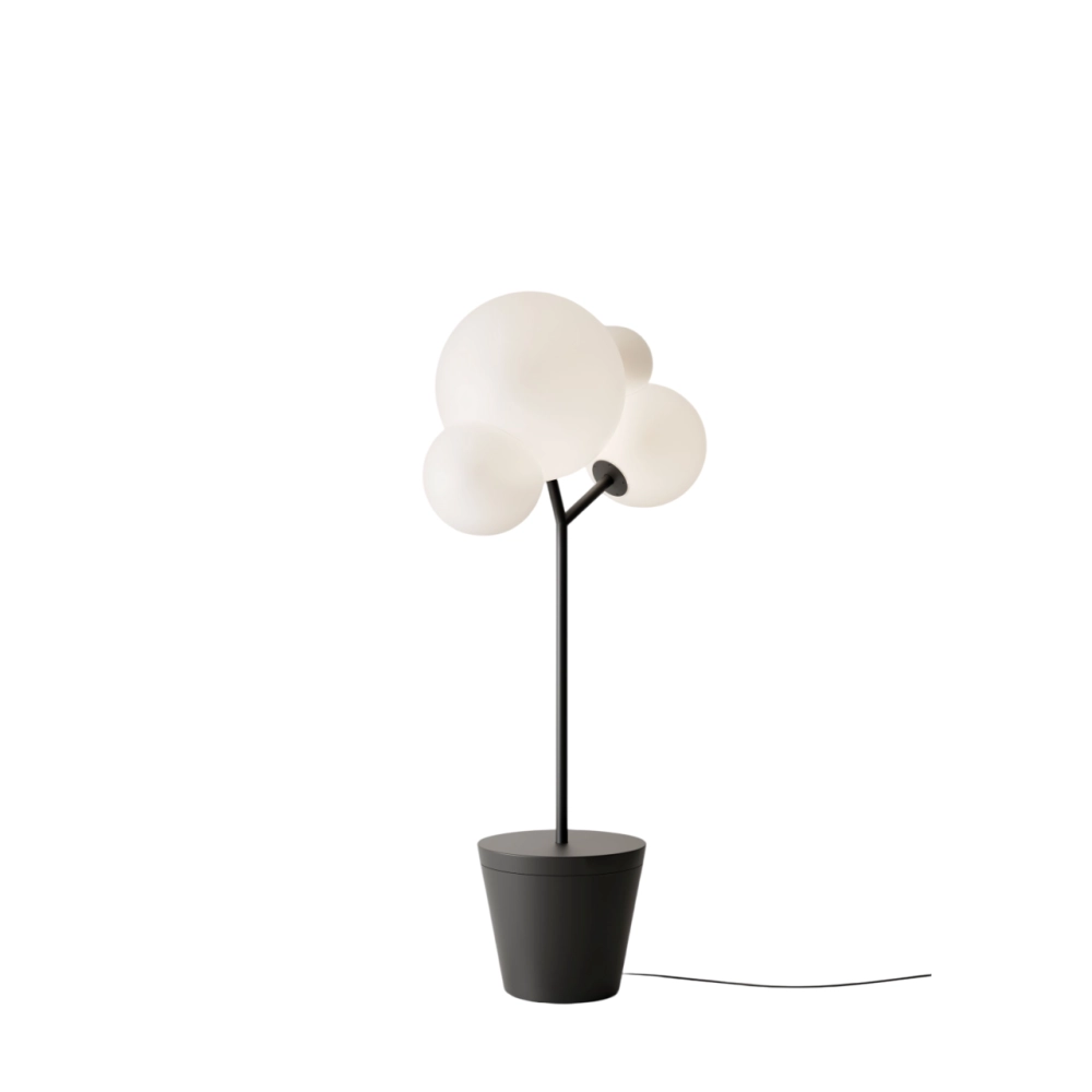 Zafferano - Lampada da terra Tree of Light per esterni e interni Nera - Piantana LED E27 - Piano d'appoggio regolabile