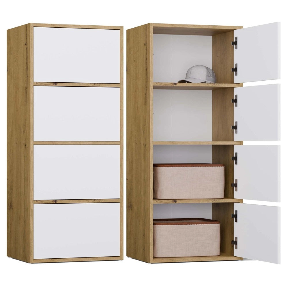 Cassettiera ALMA frontale bianco korpus rovere artisan per camera e soggiorno
