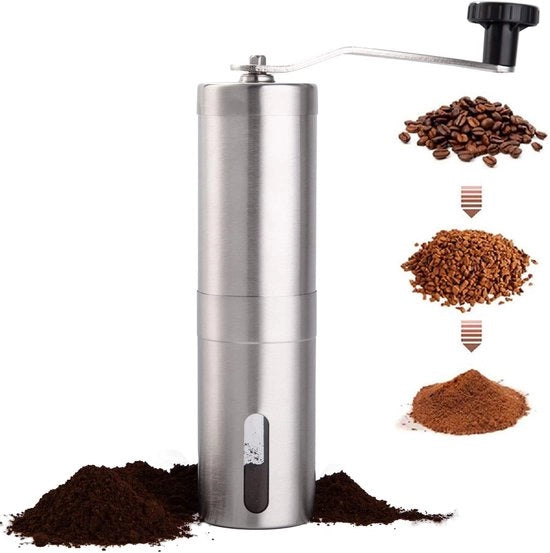 Maler per caffè in acciaio inossidabile con piastra ceramica, adatto per Aeropress, caffè filtro, espresso, French press e caffè turco.