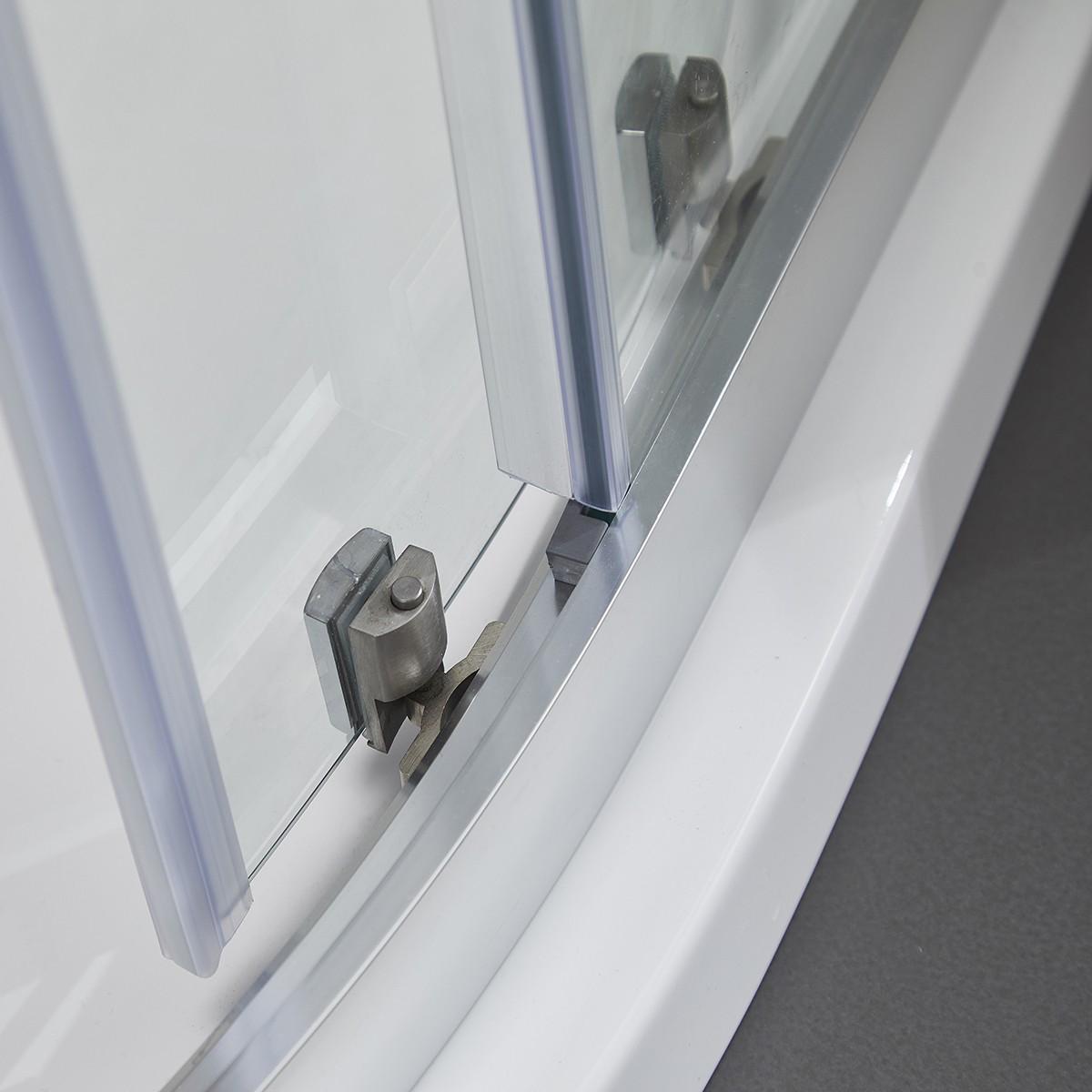 Box Doccia Semicircolare 2 Ante Scorrevoli in Cristallo Trasparente 6mm H190 Bonussi Giuly 80x80 cm