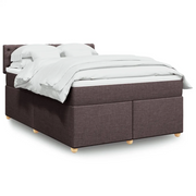 Giroletto a Molle con Materasso Marrone Scuro 140x190cm Tessuto 3288985