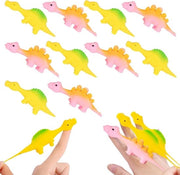 Decollo di dinosauro a 10 pezzi - katapulta a molla per dinosauro - gioco di festa per bambini - dinosauro in volo elastico - colore casuale.