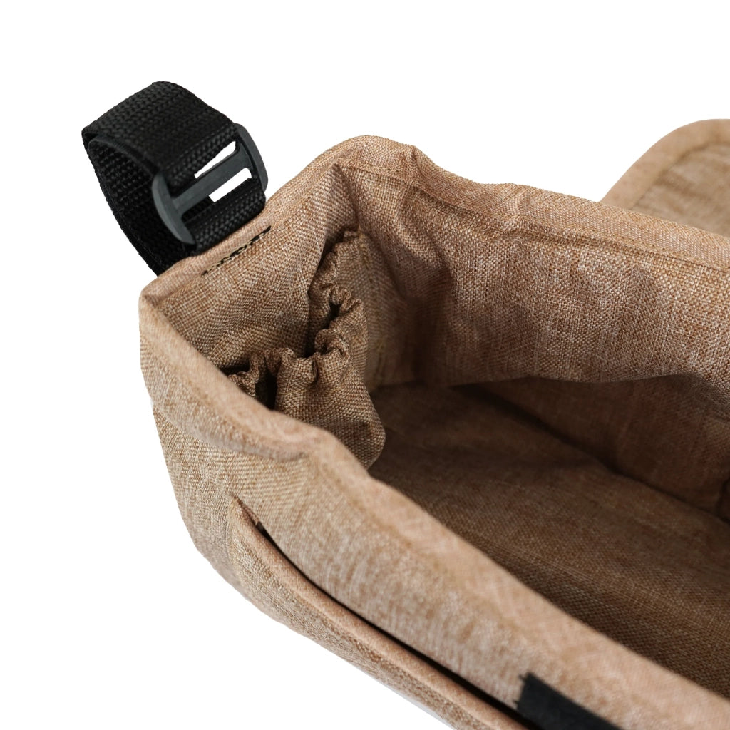 Organizer per Passeggino per Animali Beige con Cinghie a Strappo e Tasche