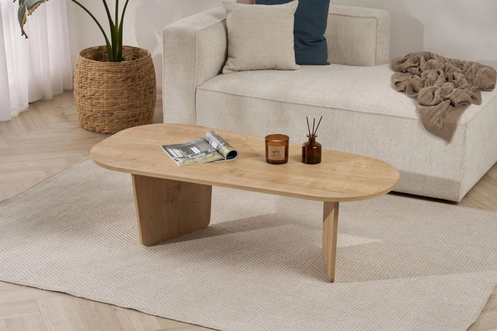Tavolino da caffè in legno "Ovalis" - 130 x 65 x 40 cm - Rovere