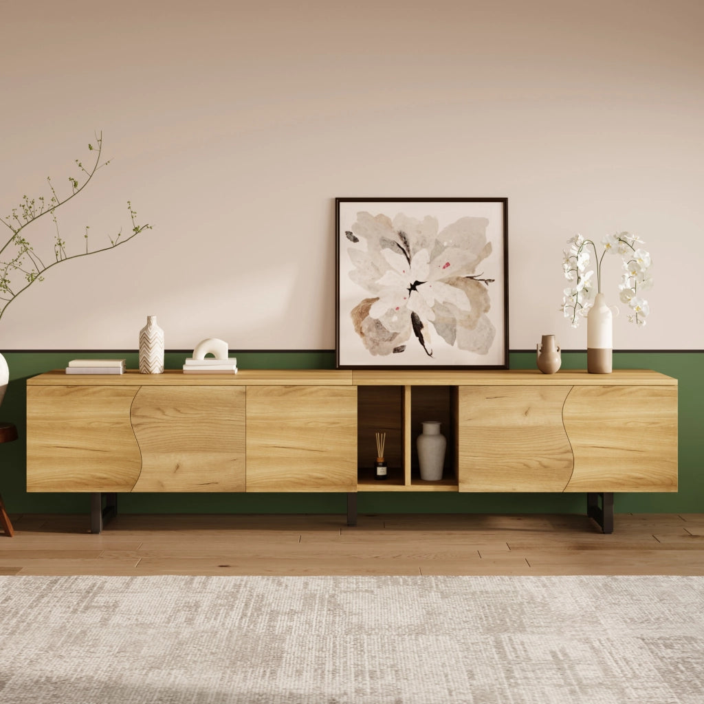 MOBILE TV 191x38x46,5 cm in MDF e Truciolare Naturale