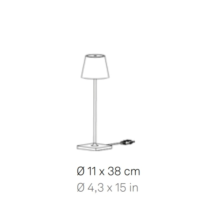 Lampada da Tavolo Poldina Grigio scuro 230V con spina LED Dimmerabile 11x38 cm - Design Moderno in Alluminio