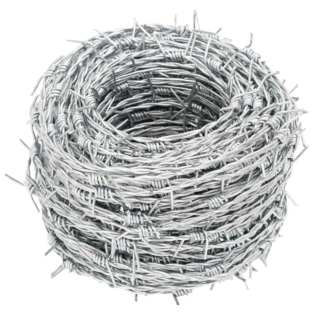 Fil di Ferro Spinato Argento 100 m Acciaio Zincato a Caldo 42010305
