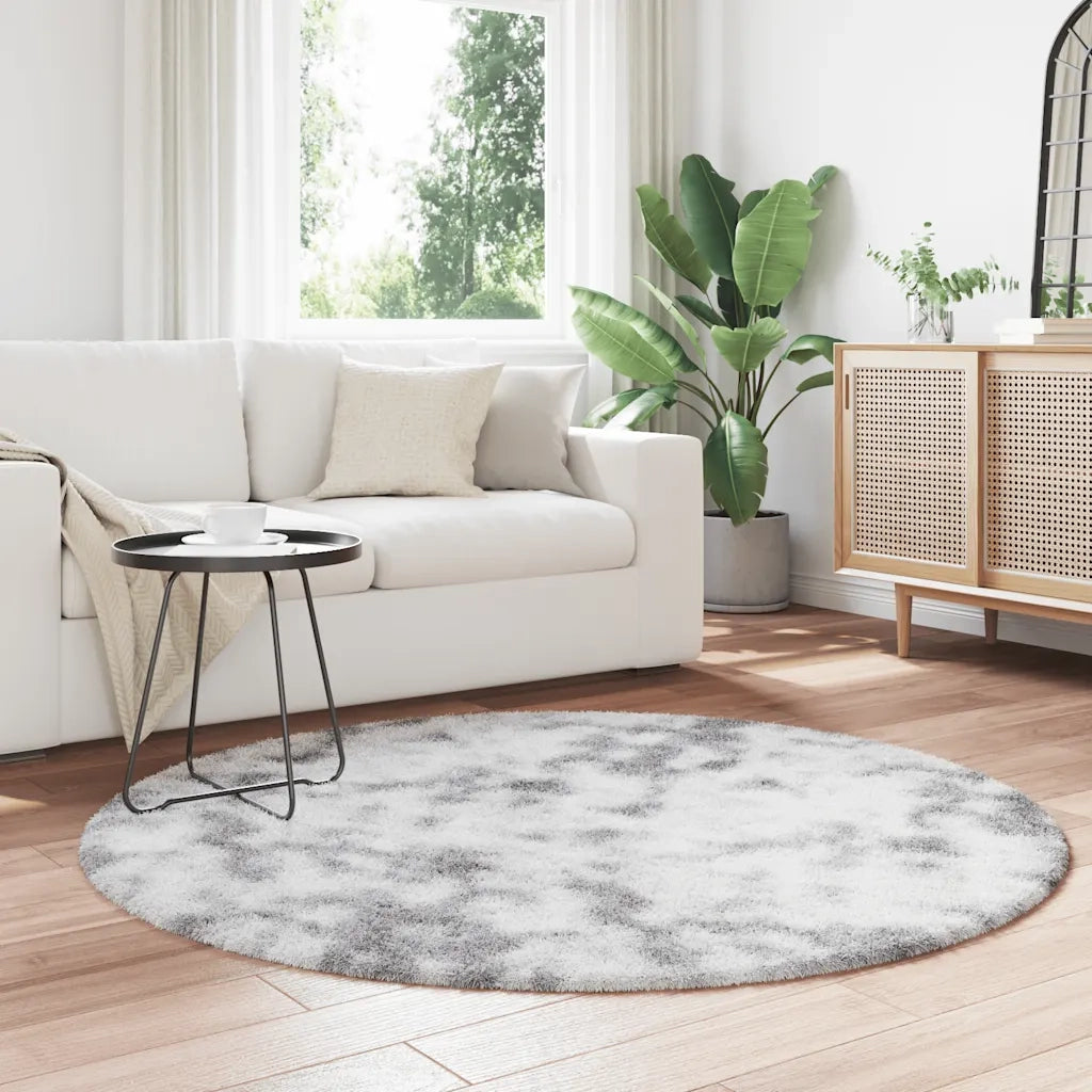 Tappeto Shaggy a Pelo Lungo NAVARRA Grigio Argento 160x160cm 4102916