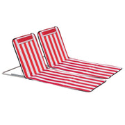 SET 2 LETTINI SPIAGGIA PIEGHEVOLI CON SCHIENALE REGOLABILE A 5 LIVELLI E BORSA ROSSO