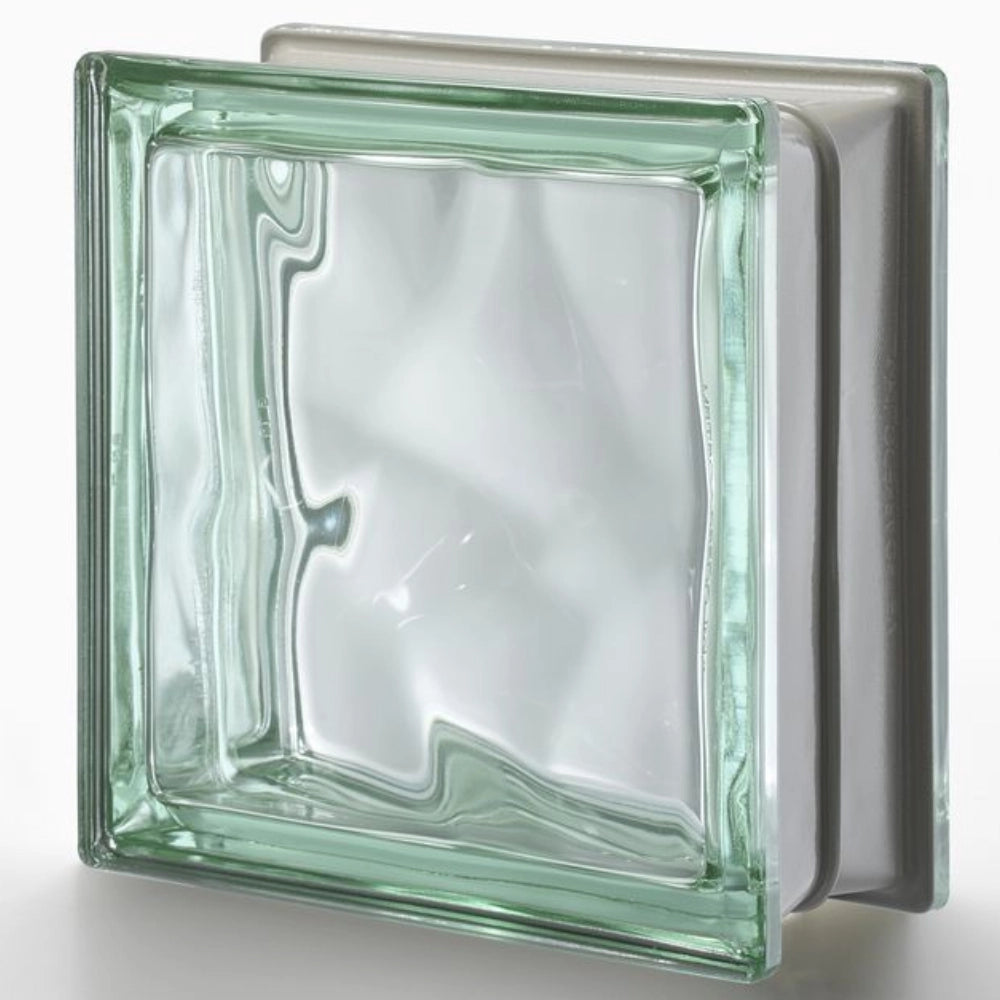 Vetromattone effetto ondulato propagazione armoniosa luce 190 x 190 x 80 mm *** colore- trasparente caribe, confezione 1