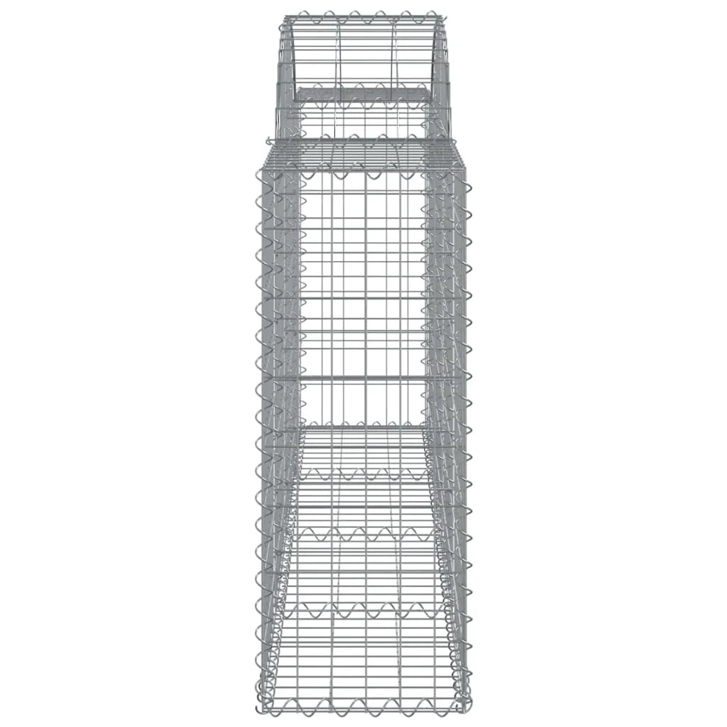 Set di 2 gabbioni ad arco per recinzione gabbia o muro di contenimento 200 x 30 x 80/100 cm ferro zincato argento 02_0041342