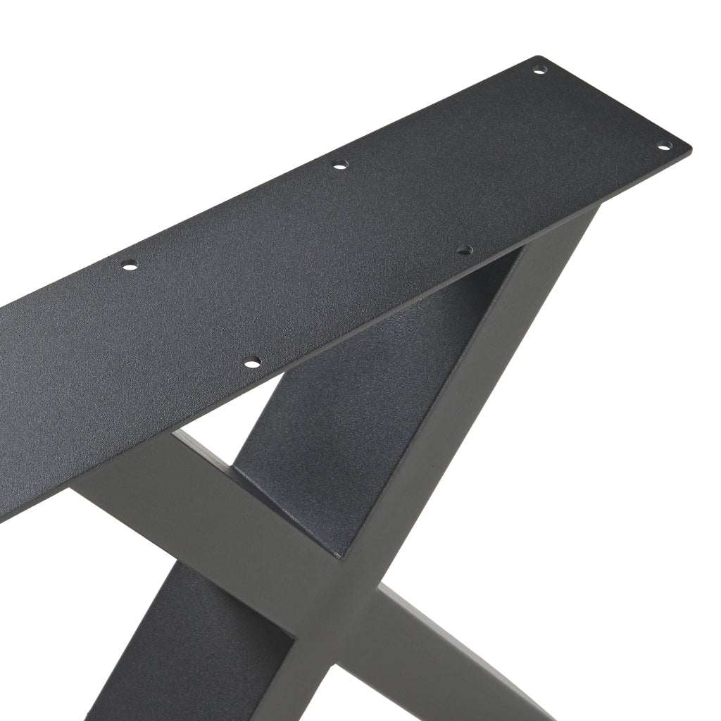 Set di 2 Gambe a Forma di X Maribo per Mobili 'Fai da Te' - Altezza 42 cm - Acciaio Nero [en.casa]