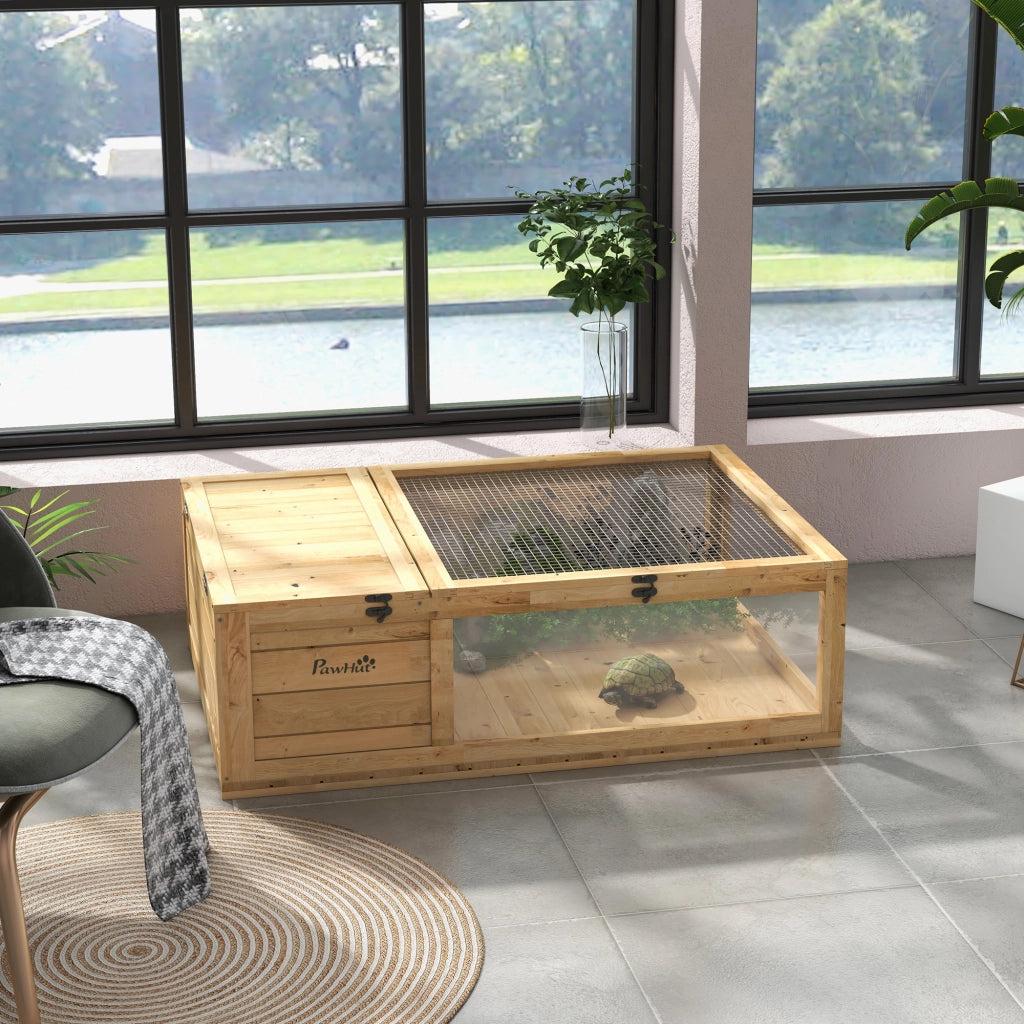 Recinto per tartarughe ¨C Xylo ¨C legno massello chiaro 91x60,5x32cm