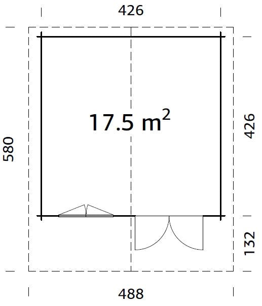 Casetta in legno non trattato Britta A 446X446