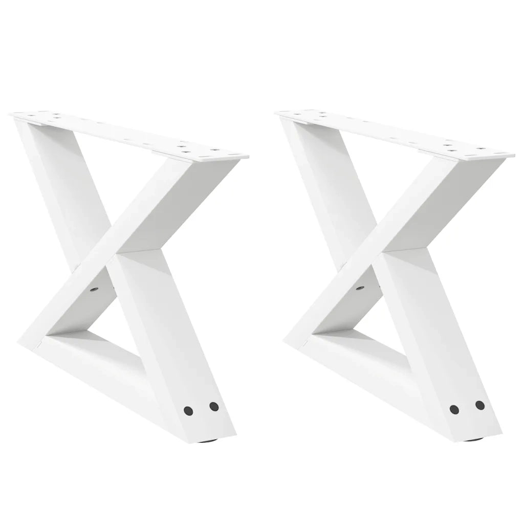 vidaXL Gambe per tavolino 2 pz Bianche 60x(30-31,3) cm Acciaio
