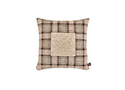 Federa Cuscino Arredo Casa Fodera Tessuto Cinigliato Scozzese Tartan - 40x40 - Tortora