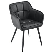 Elegante poltrona da soggiorno seduta imbottita design imitazione velluto poliestere metallo 79 cm nero 03_0005208