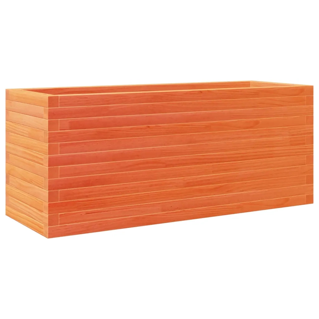 Fioriera | Cassetta per fiori | Vaso Giardino Marrone Cera 110x40x46 cm Legno Massello Pino
