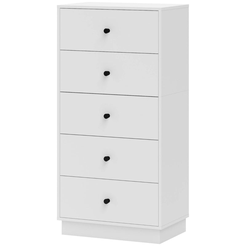 CASSETTIERA 47 x 29 x 95 cm a 5 cassetti in pannello di legno bianco